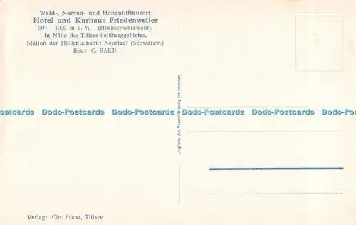 R410463 Friedenweiler Schwarzwald 4046 Wald Nerven und Hohenluftkurort Hotel und