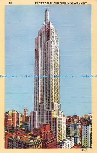 R408874 New York City Empire State Building Alfred Mainzer Genuine Curteich Chic