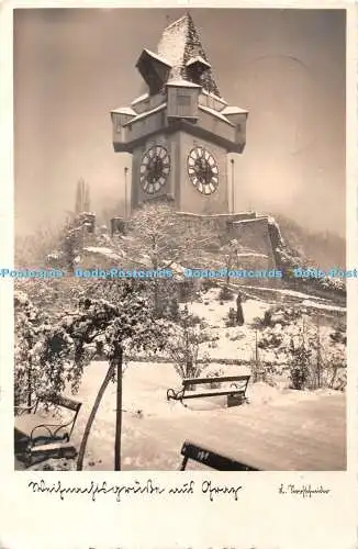 R408885 Park im Schnee L Strohschneider Postkarte