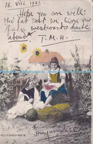 R410931 Fec Ch Scolik Wien VII Grußkarte 1901 Frau und Mann