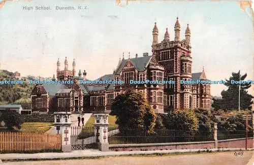 R412768 N Z Dunedin High School Postkarte 1908