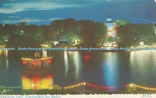 R409231 Scarborough Peasholm Park By Night Valentine Valchrome
