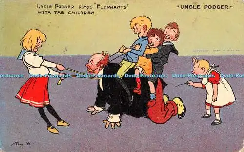 R413100 Onkel Podger spielt Elefanten mit den Kindern Davidson Bros Serie 2593