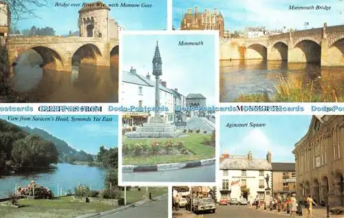 R415176 Grüße von der Monmouth Monmouth Bridge Blick vom Sarazenenkopf Symonds Y