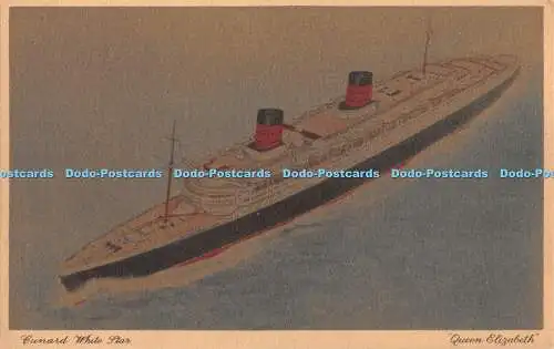 R409876 Cunard White Star Queen Elizabeth A 2911 Postkarte