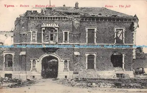 R413731 Ypern Ruins The Jall PhoB Postcard