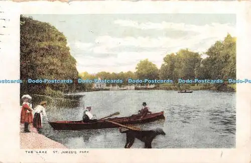 R411947 The Lake St Jamess Park 1910