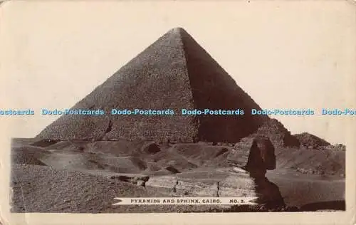 R415698 Pyramiden und Sphinx Kairo No 2 RP Lilywhite 1918