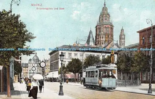 R415799 Mainz Gutenbergplatz und Dom Dr Trenkler 1908