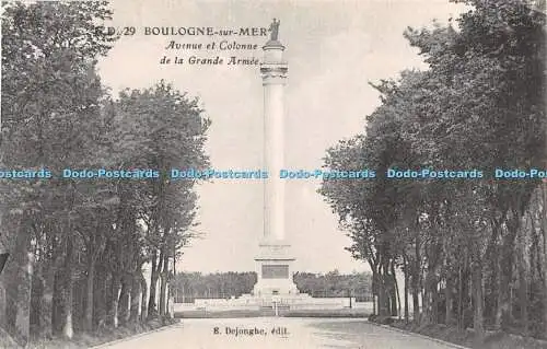 R412114 29 Boulogne sur Mer Avenue et Colonne de la Grande Armee E Dejonghe R Pr