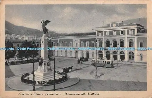 R413964 Salerno Piazza Ferrovia e Monumento alla Vittoria Pacifico Sparano di Ge