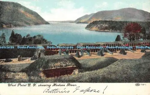 R414413 West Point N Y zeigt Hudson River illustrierte Postkarte und Neuheit