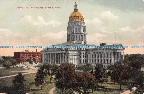 R416609 State Capitol Building Topeka Kans No C1516 M L Zercher Book and Station