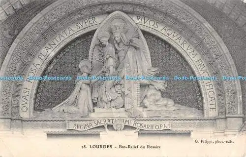 R414716 Lourdes Bas Relief du Rosaire G Filippi 1908