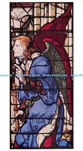 R418622 Kings College Chapel Cambridge Detail aus Fenster XVIII Der Engel Raphae