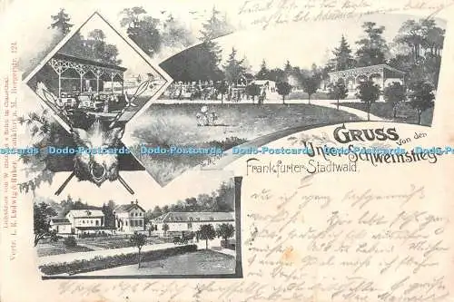 R416745 Gruss von der Unter Schweinstiege Frankfurter Stadtwald W Hiehold L R Lu