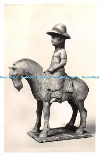 R418825 Pferd und Reiter Keramik mit cremefarbener Glasur Tang Dynasty A D 618 906 Greeti