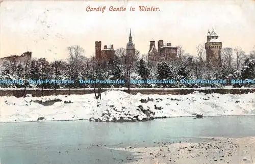 R415007 Cardiff Castle im Winter Postkarte 1905