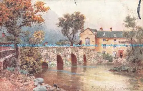 R415044 Newby Bridge and Swan Hotel malerische englische Seen Tuck Oilette 7285