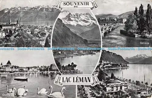 R417001 Souvenir du Lac Leman Lausanne Geneve Jaeger G J G Multi View 1958