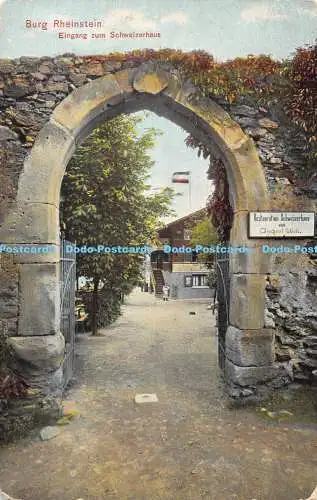 R419000 Burg Rheinstein Eingang zum Schweizerhaus Dr Trenkler 1908 Rhn 43
