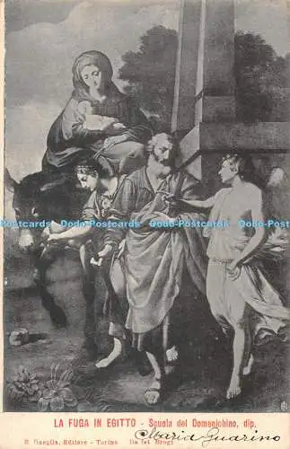 R419012 La Fuga in Egitto Scuola del Domenichino dip E Oneglia Da fot Brogi 1908