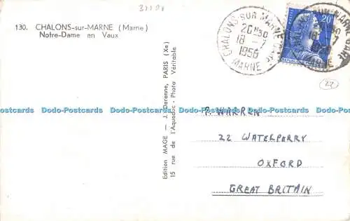 R419125 130 Chalons sur Marne Notre Dame en Vaux Mage J Derenne 1958