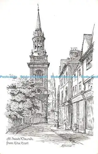 R419332 All Saints Church from The Turl S J Turner