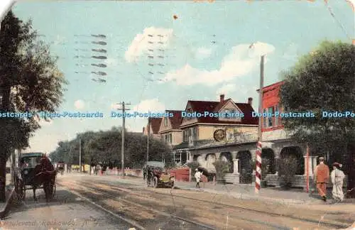 R417482 Rockaway N Y Boulevard Illustrated Postal Card 1907