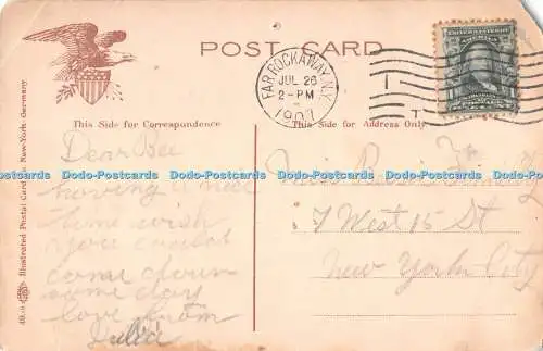 R417482 Rockaway N Y Boulevard Illustrated Postal Card 1907