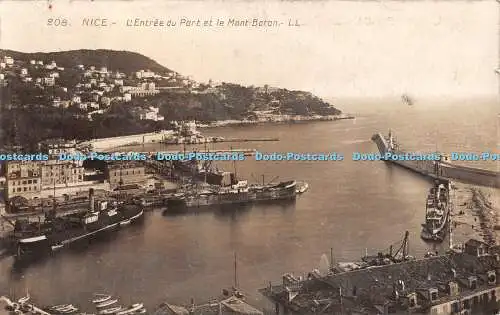 R419596 Nice L Entree du Port et le Mont Boron LL 208 Levy et Neurdein Reunis
