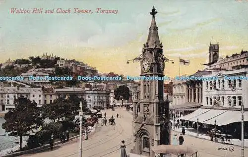 R420137 Torquay Waldon Hill and Clock Tower Valentines Series 1911