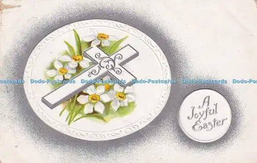 R420139 Ein fröhliches Osterkreuz und Blumen B B Serie Nr 2502 1913