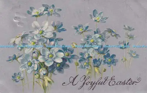 R420179 A Joyful Easter Blue flowers Stewart and Woolf Series No 8009 1907