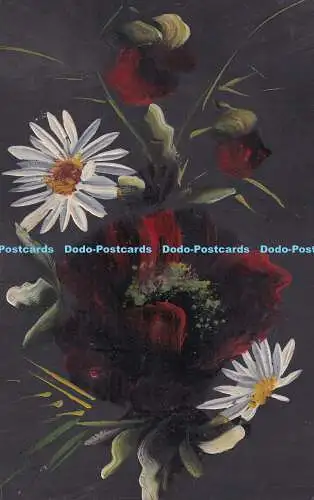 R420248 Weiße und rote Blumen Postkarte