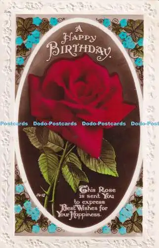 R420347 A Happy Birthday Red Rose Art Photo RP 1938