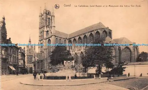 R423095 Gand La Cathedrale Saint Bavon et le Monument des freres Van Eyck Ern Th