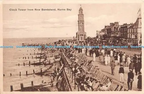 R425130 Herne Bay Uhrturm aus neuem Bandstand