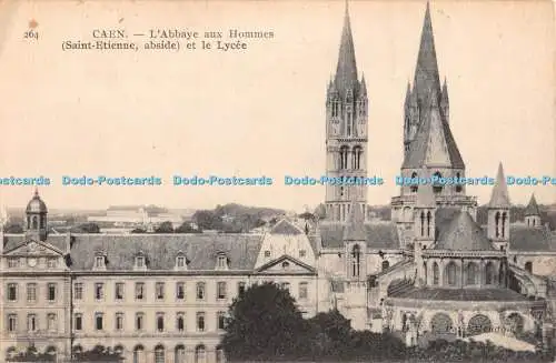 R425149 Caen L Abbaye aux Hommes Saint Etienne abside et le Lycee F Alary Ruelle