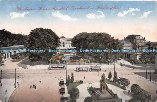 R425156 Wiesbaden Kaiser Friedrich Denkmal u Kurhausplatz K S M Nr 810