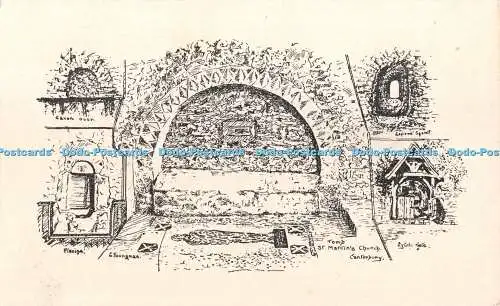 R425351 Canterbury St Mary Church Tomb Piscina Saxon Door E Youngman Multi View