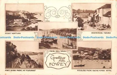 R425519 Grüße von Fowey Point Neptun Bodinnick Fähre Photochrom Multi View