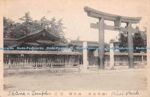 R425566 Japan Schrein Tempel West Park Postkarte