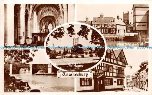R427052 Tewkesbury The Abbey The River Photo Precision English Series