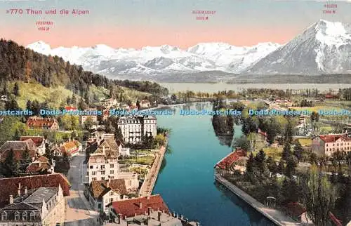 R427344 Thun und die Alpen Fotoglob Postkarte