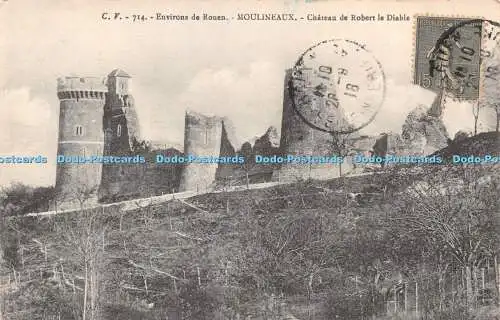 R421954 C V 714 Environs de Rouen Moulineaux Chateau de Robert le Diable 1918