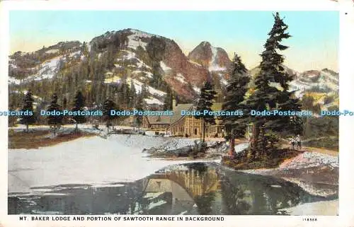 R425892 Mt Baker Lodge und Teil der Sawtooth Range im Hintergrund C P Johnston