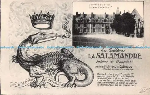 R424037 Les Emblemes La Salamandre Chateau de Blois Fassade Francois I R Derange