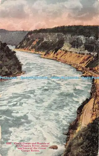 R422108 5103 Große Schlucht und Stromschnellen des Niagara River mit Linien der Gr