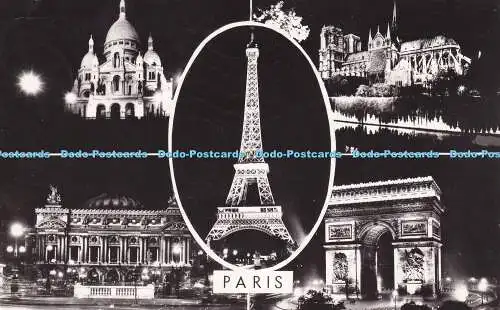 R424166 Paris La Tour Eiffel Notre Dame Chantal Multi View 1963